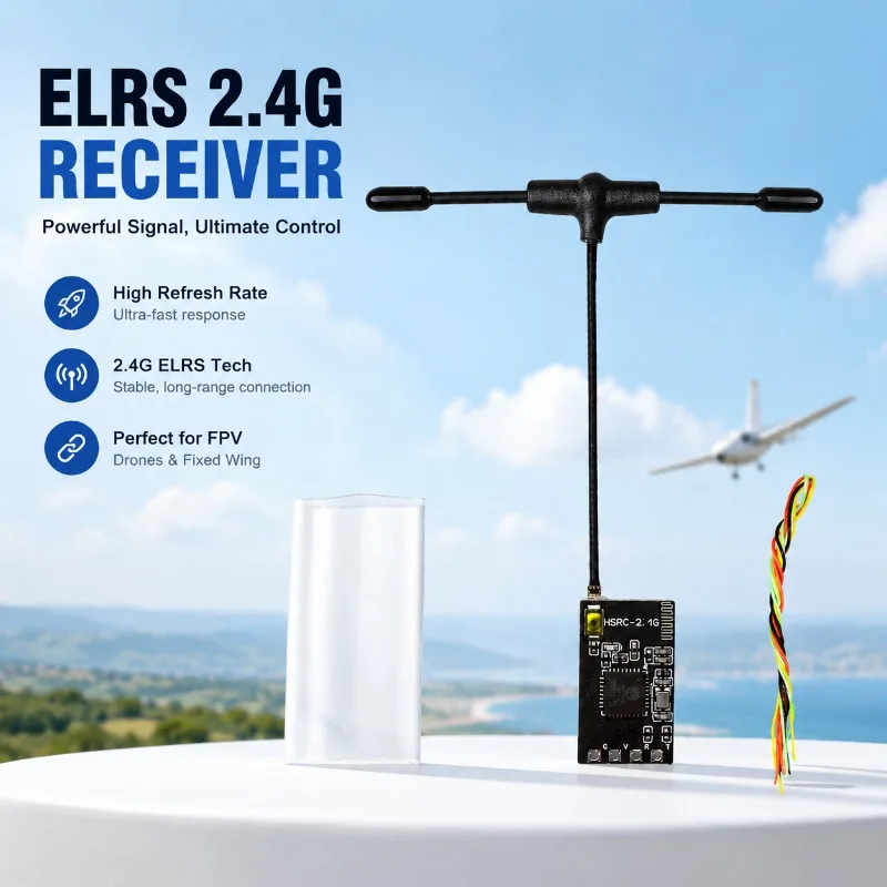 ELRS 2.4G High Refresh Rate Receiver ExpressLRS RX Module Suitable for FPV Racing Drone Fixed Wing RC Airplane Remote Control