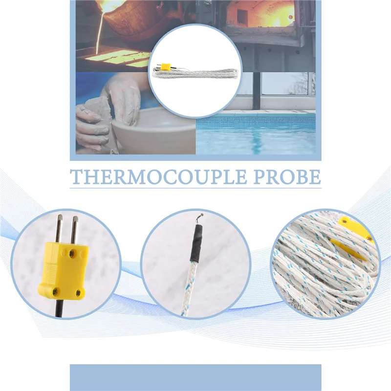 -50-250 Celsius K tipo 10M cavo sensore di temperatura sonda a termocoppia