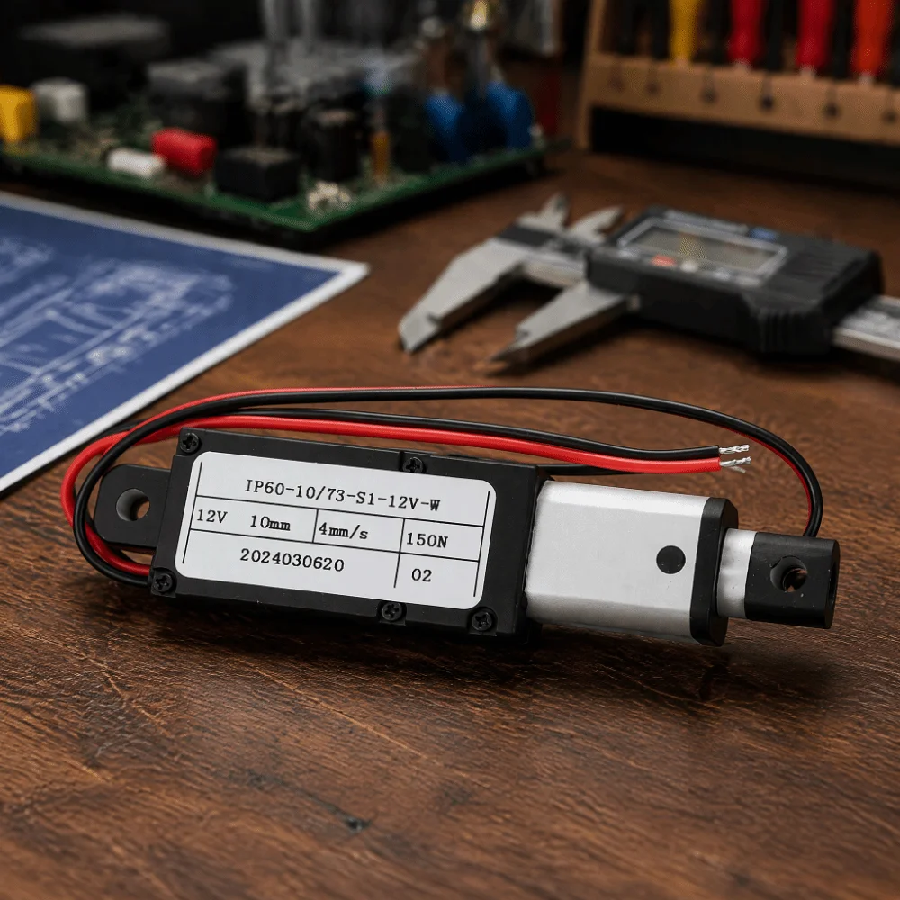 150N Thrust Rating Electric Linear Actuator 4mm/s Speed 10mm Stroke Length Mini Linear Actuator Built-in Limit Switch