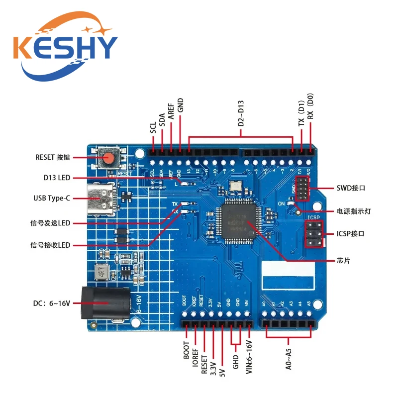 Para Arduino UNO R4 Minima ESP32-S3 tipo C placa USB WIFI edición Placa de desarrollo Compatible programación Control de aprendizaje
