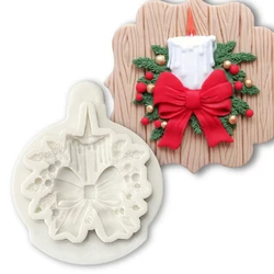 Bows Candle Christmas Silicone Sugarcraft Mold Cookie Cupcake Chocolate Baking Mold Fondant Cake Decorating Tools