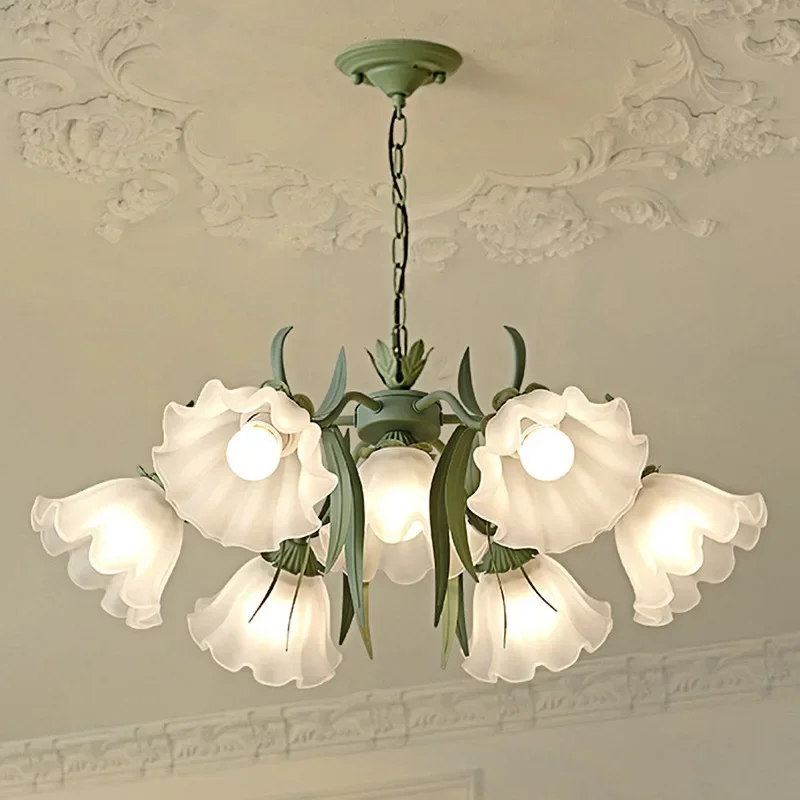 Lampadario a fiori francesi lampadario da soggiorno a LED nordico per camera da letto cucina sala ristorante arte tavolo da pranzo lampada a