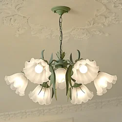 Lampadario a fiori francesi lampadario da soggiorno a LED nordico per camera da letto cucina sala ristorante arte tavolo da pranzo lampada a sospensione