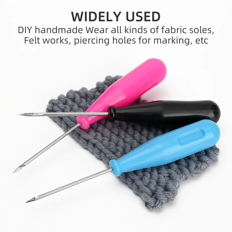 Plastikowy uchwyt prosty haczyk okrągły otwór szydło skórzane dziurkowanie szydła DIY Handmade Stitcher robótki ręczne torba na buty naprawa