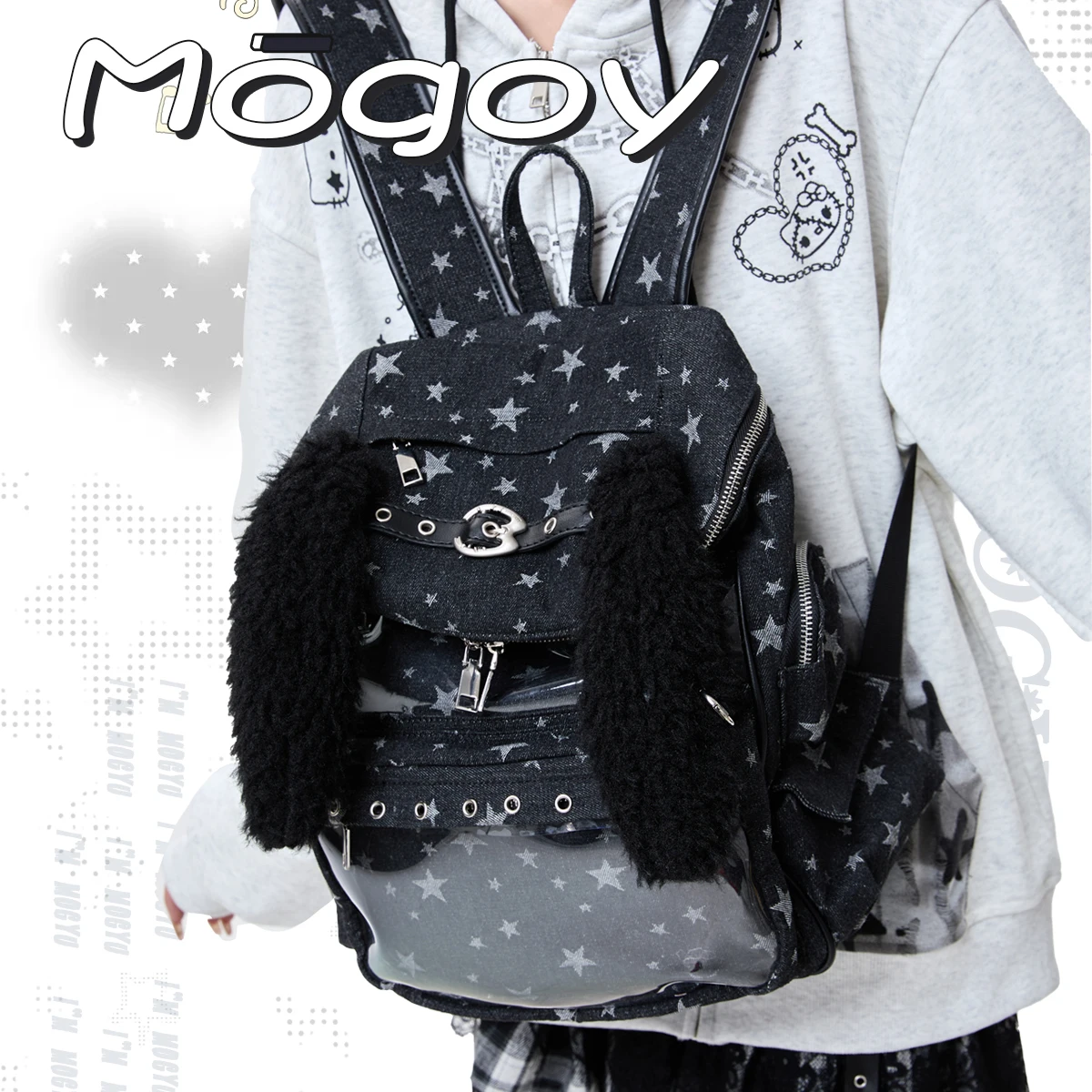 

Японская субкультура Y2k с кроличьими ушками, большая вместимость, звездное погоня, комическое шоу, сумка Lta на двойное плечо, двумерный барный рюкзак