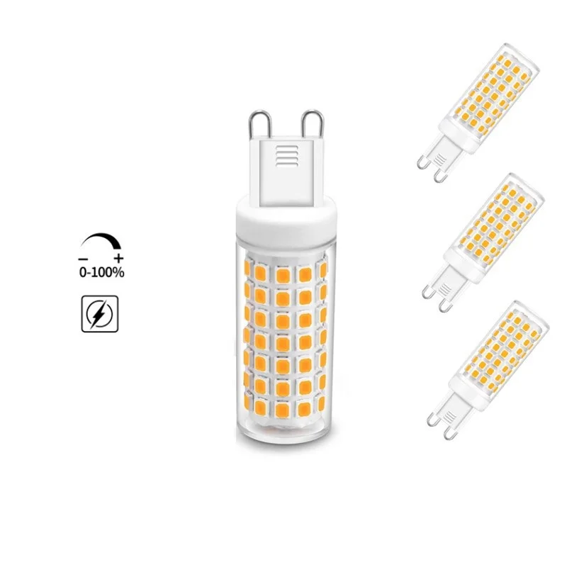 

5pcs G9 Led light Dimmable 10w AC110V/220V ceramics body eye protection no flicker Led corn bulb Light