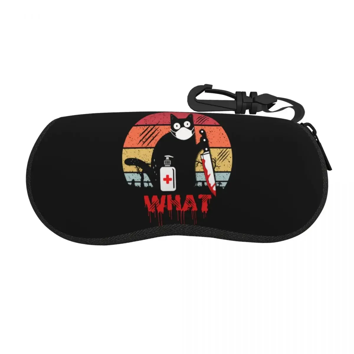 Custom What Eyeglass Glasses Case Women Men Soft Halloween Funny Murderous Cat With Knife Sunglasses Protective Box