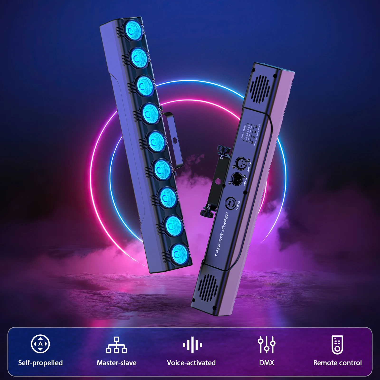 1/2/4PCS 9LEDs 4IN1 Wall Wash Lamp 36W RGBW Lights Bar Stage Lighting Effect DJ Party Lights Projection Light for Disco Theater