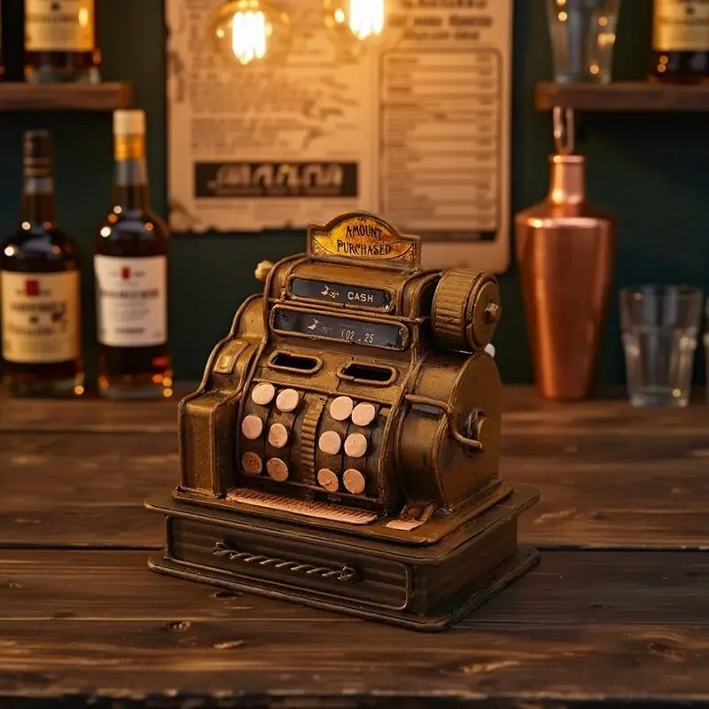 Vintage Desktop Ornaments, Iron Crafts, Cash Register Ornaments, E-sports Room Atmosphere Decoration Gifts