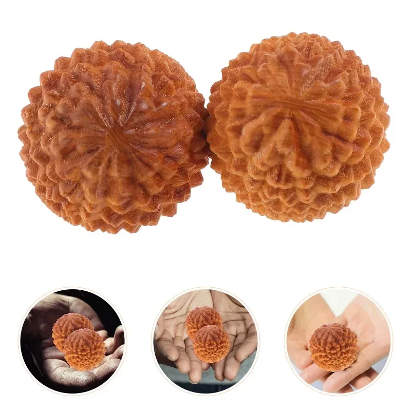 1 Pcs Baoding Fitness Massage Ball Fascia Roller Wood Hand Balls Acupoint Tools Durian Fitness Ball Ornament Handicraft