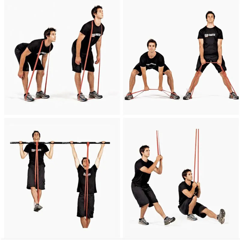 أربطة مقاومة رياضية من اللاتكس شديدة التحمل للتدريب على السحب لأعلى، أربطة مساعدة لتمارين البيلاتيس واللياقة البدنية على شكل الجسم