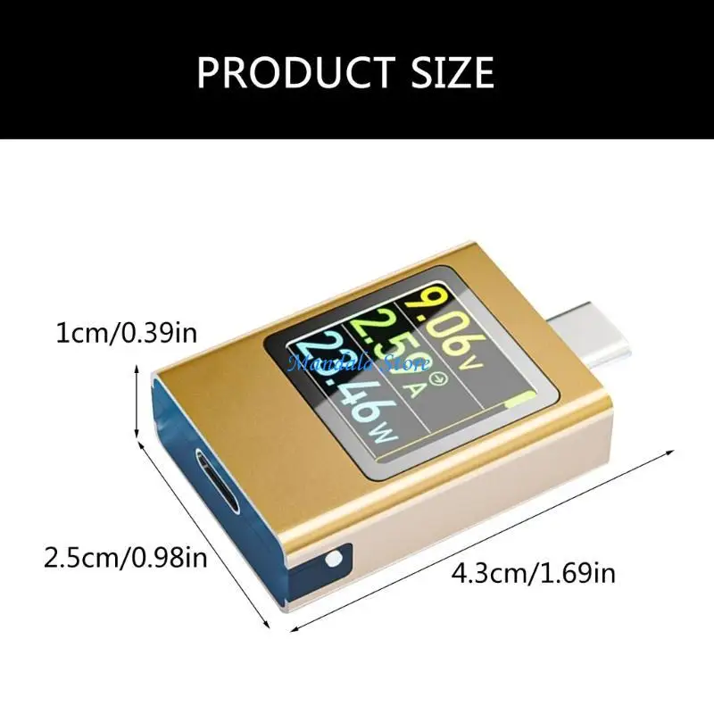 U2JC Multimetro USB multifunzione Misuratore potenza e tensione con display della temperatura adatto per l'analisi rapida