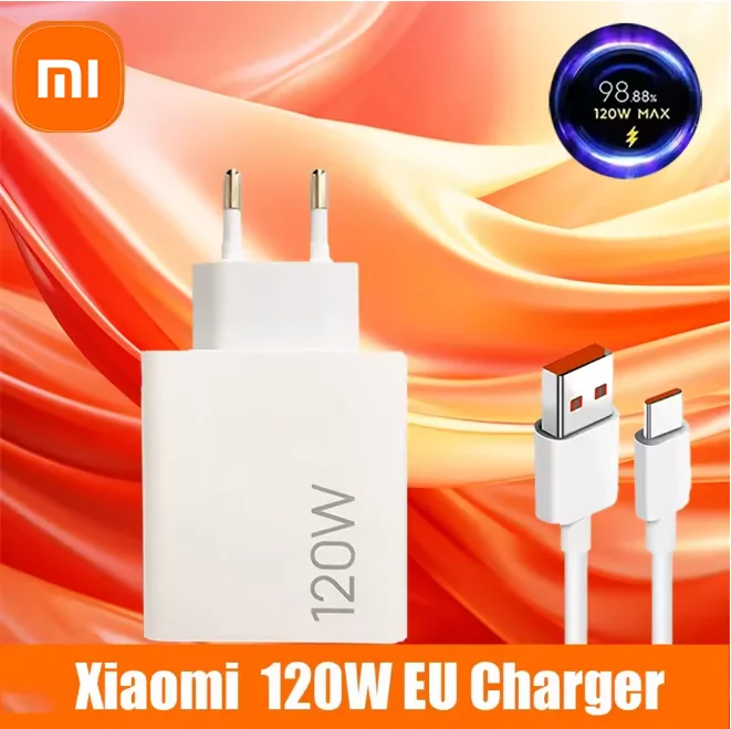 Original Xiaomi 120W Turbo Charger Adapter Hypercharge for Redmi Mi 14 13T 13 12T T Pro EU/US Compatible