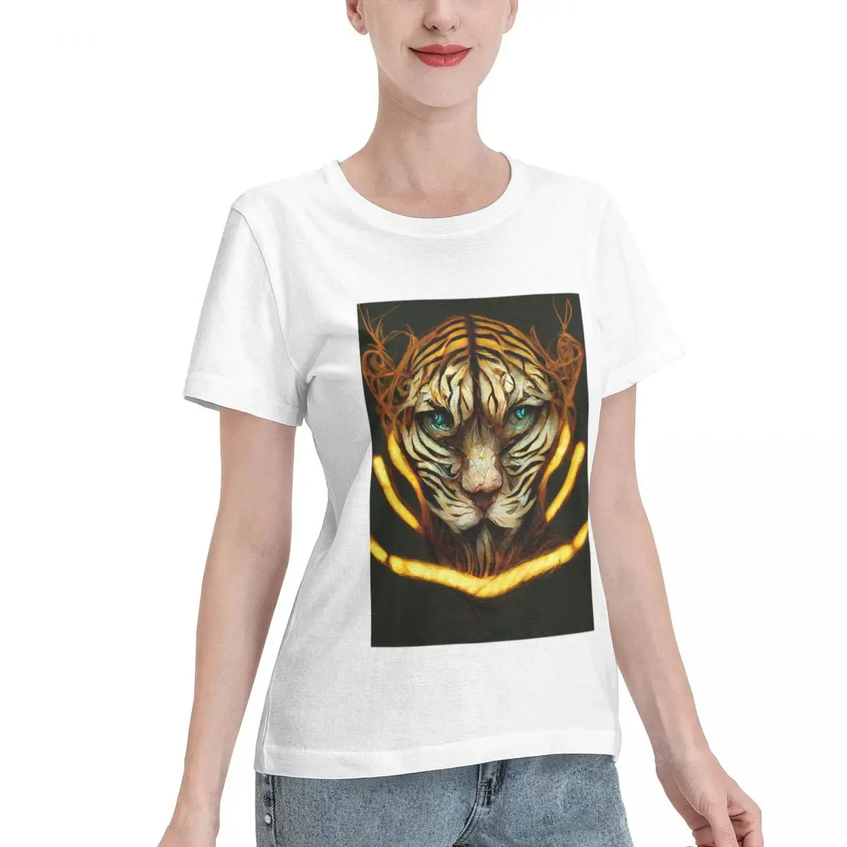 Cheap Spirit Animal Tiger 14 Women's T-shirt Weekend Look Minimalist Tshirt