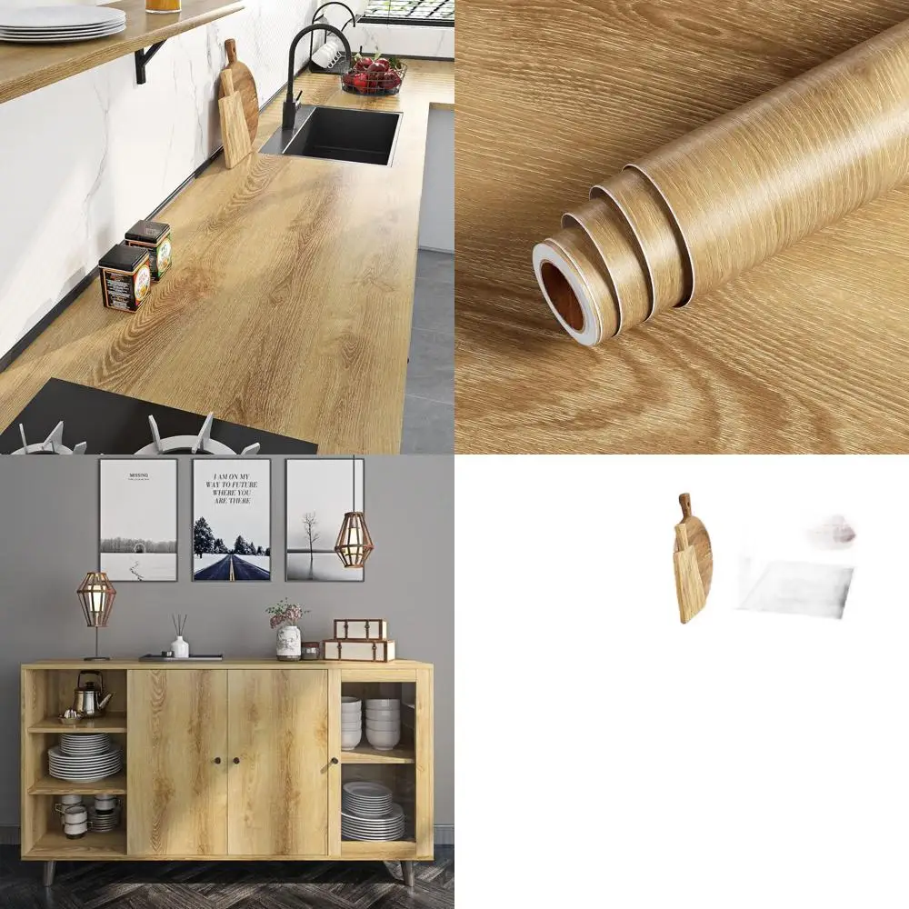 

Водонепроницаемая виниловая контактная бумага с дубовым зерном 36x197 см для кухонных столешниц и покрытия шкафа