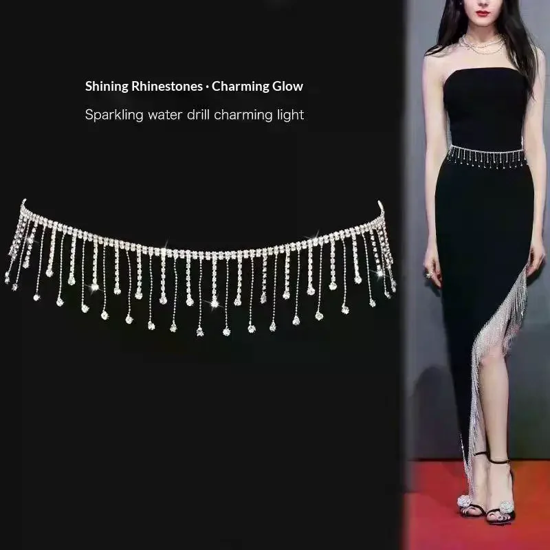 Fringe Trim Rhinestone Ribbon Tassel Diamond Crystal Chain For Sewing Craft Clothing Jewelry DIY Decor Rhinestone