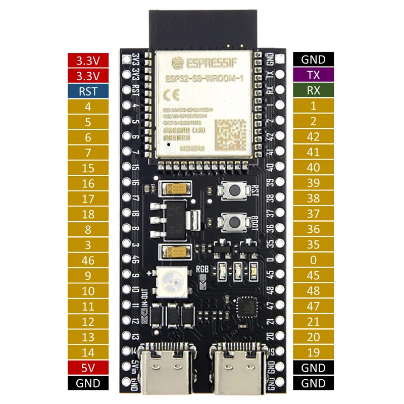 ESP32-S3 Development Board 2.4G Wifi Module for Arduino ESP IDF N8R2 N16R8 44Pin N8R8 Type-C 8M PSRAM ESP32S3
