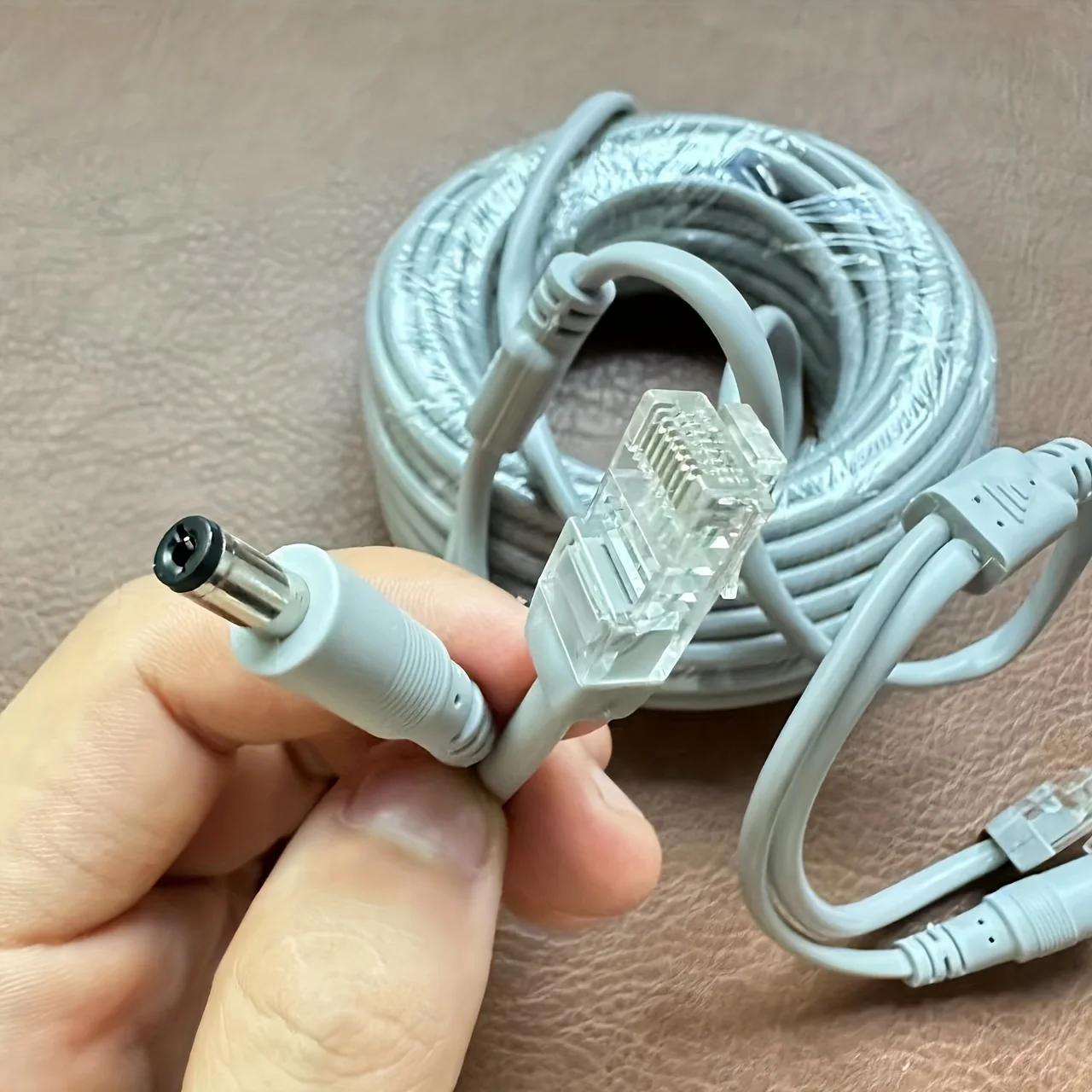 2 IN 1 RJ45+DC Network Cable 5M/10M/15M/20M/30M IP Camera Extension Cable Power Supply RJ45 Connectors For IP Security Camera