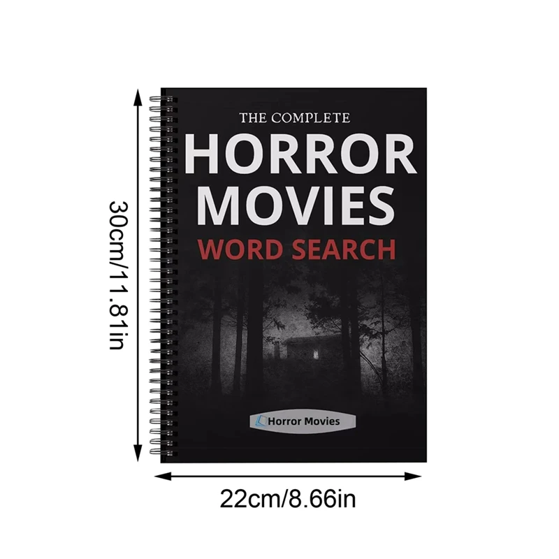 Películas de terror búsqueda de palabras: libro de rompecabezas de películas de terror, libro temático de terror para fanáticos de películas de terror