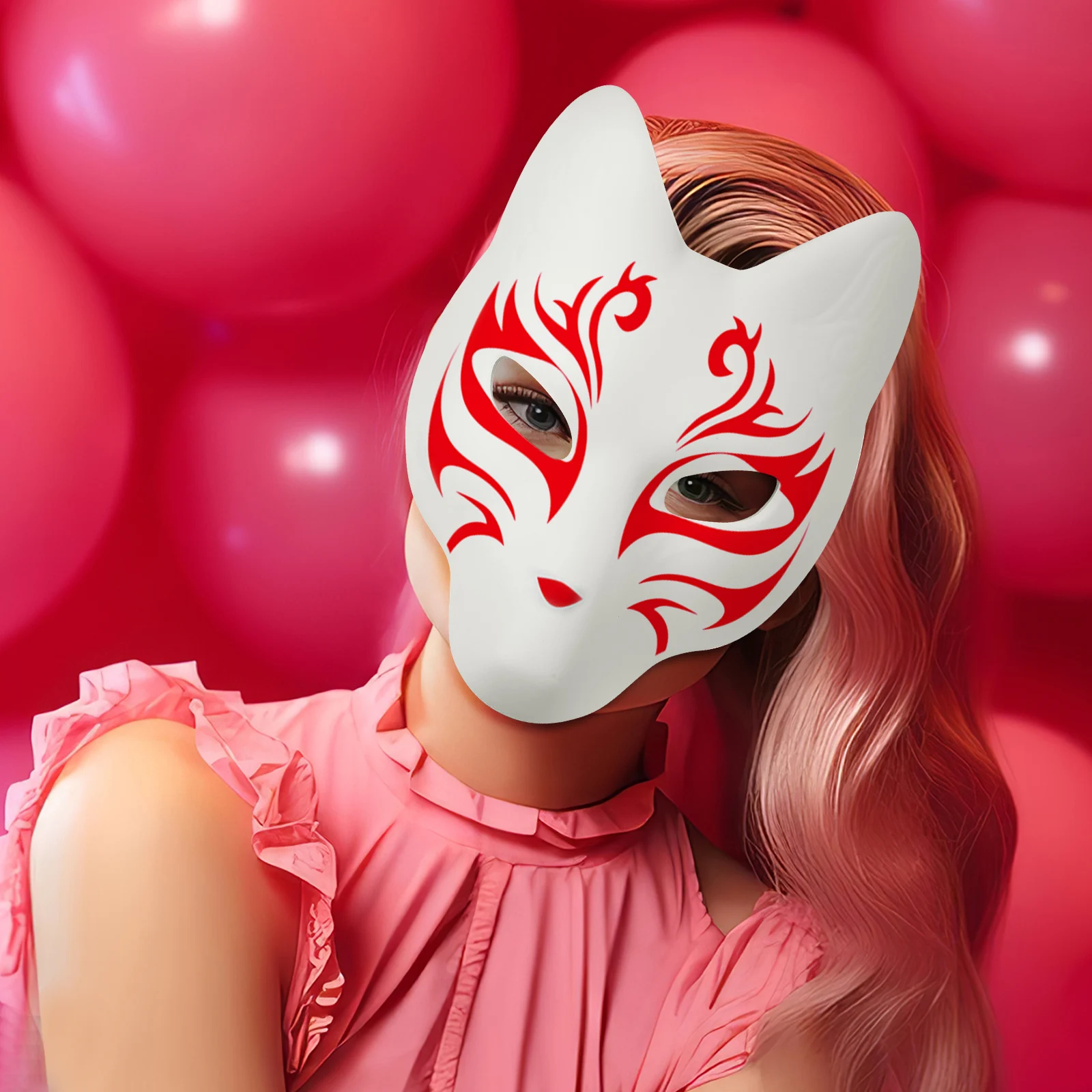 

2pcs Fox Mask For Adults Halloween Animal Blank Unpainted Diy Mask Craft Pu Durable Masquerade Party Decoration Supplies