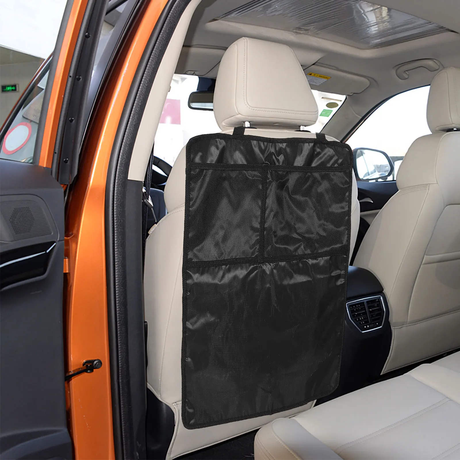 

Car Seat Protector Backseat Organizer Oxford Fabric Wear Resistant Kick Cover Storage Pockets Double Layer Comfort Support