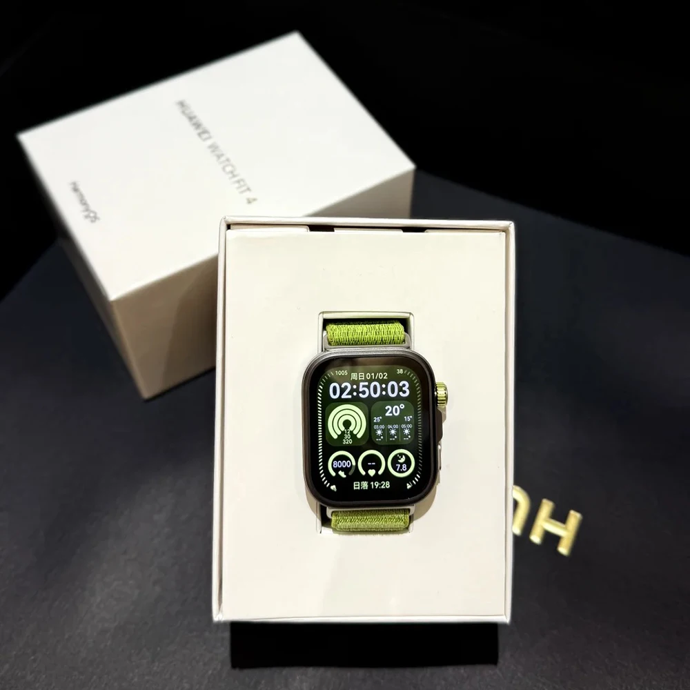 ساعة هواوي فيت 4 برو الذكية، شاشة AMOLED 1.82 بوصة، زجاج الياقوت، ECG، تتبع الحرارة، متوافقة مع iOS وAndroid