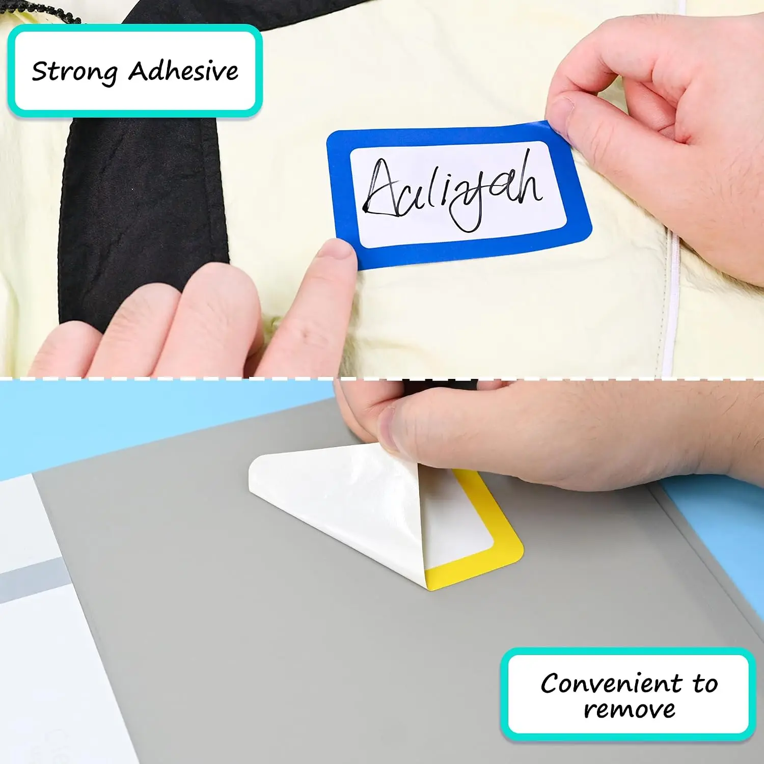 200 Name Tags Stickers 3.5x2.25 Inches with Perforated Line for School Office Home Blank Labels