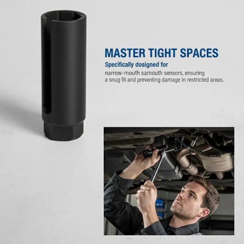 Automotive Oxygen Sensor Sleeve Narrow Mouth 14mm to 24mm 1 2 inch Drive Socket for Car Maintenance and Replacement