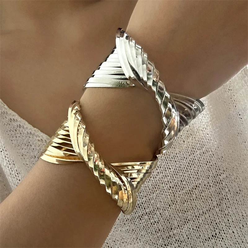 Cross Wrap Bracelet Women's Vintage Personalized Fried Dough Twists Bracelet Fashion Opening Adjustable Arm Bracelet
