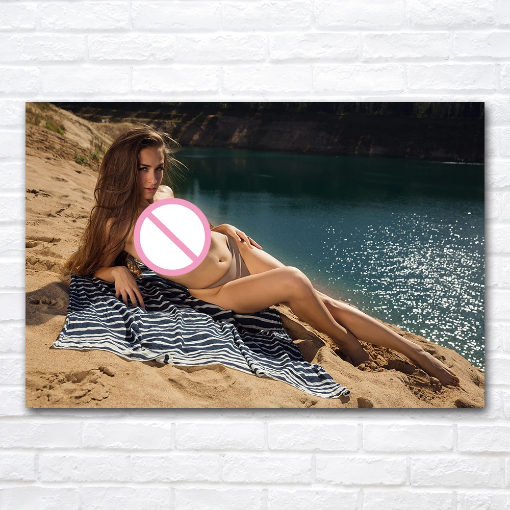 A Woman Sunbathing Picture Wall Decoration Painting On Canvas Art Print Bedroom Poster Personalized Boy Gift
