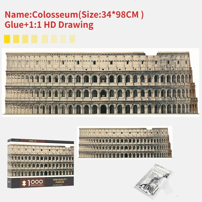 

Взрослый 1000 шт. бумажный пазл Колизей головоломка знаменитая достопримечательность развивающая игра домашний декор настенный дисплей игрушка для снятия стресса для отдыха
