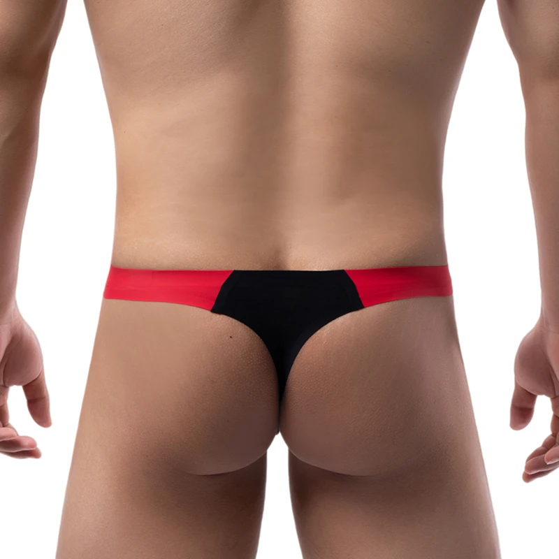 Tanga ultrafina sin costuras para hombre, tangas y cuerdas G, ropa interior, suspensorio de seda helada, Bikini transpirable de tiro bajo, Tanga Cueca