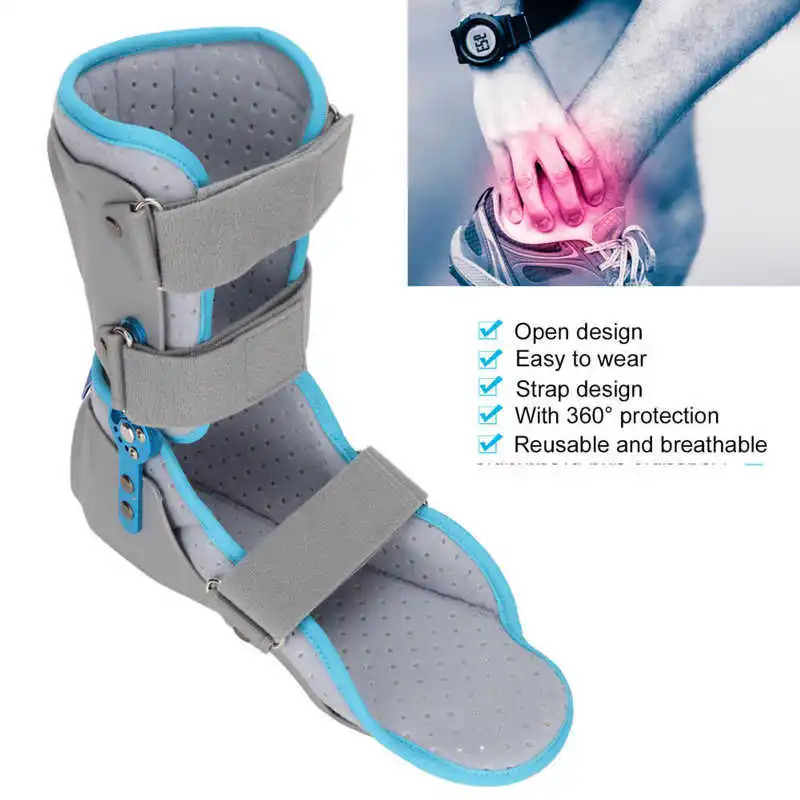 Foot Fracture Support Brace Ankle Fracture Sprain Protector Foot Drop Prevention Left/Right Ankle Protector Ankle Fixation Brace