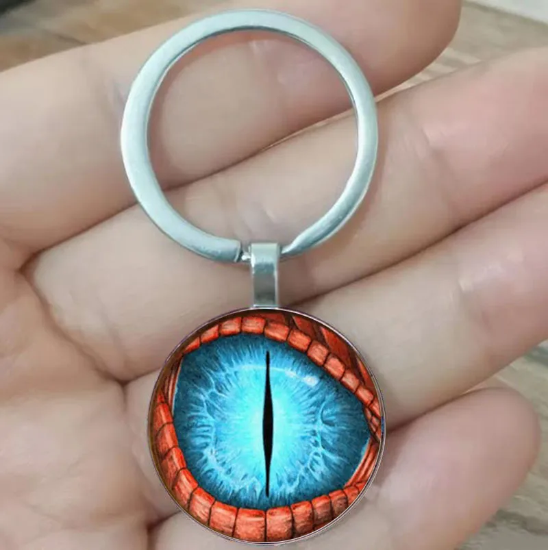 Vintage Longan Cabochon Glass Keychain