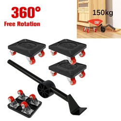 360°New Heavy Duty Furniture Lifter Transport Tool Furniture Mover set 4 Sliders 1 Wheel Bar for Lifting Moving Furniture Helper