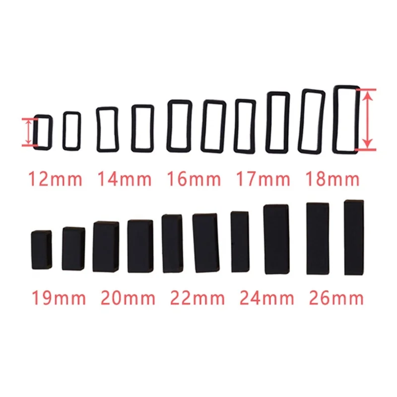 4pcs Watchband Loop Silicone Watch Strap Ring Colorful 12 14 16 17 18 19 20 22 24 26mm Rubber Holder Locker Keeper Accessories