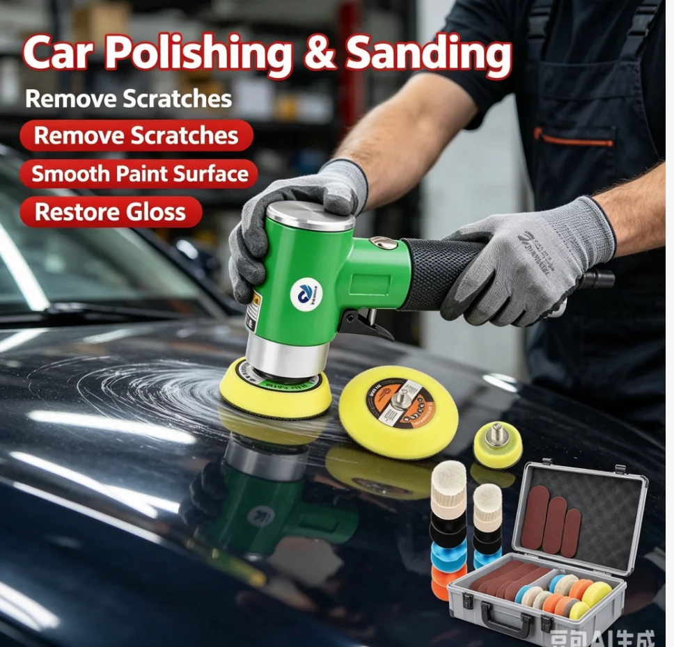 Offset pneumatic grinder sanding machine car waxing machine pneumatic polishing machine small grinder