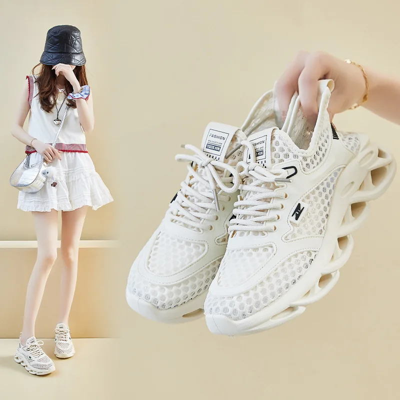 

Women's light mesh breathable casual sports shoes summer soft-sole non-slip outdoor running shoe fashion student Chunky sneakers