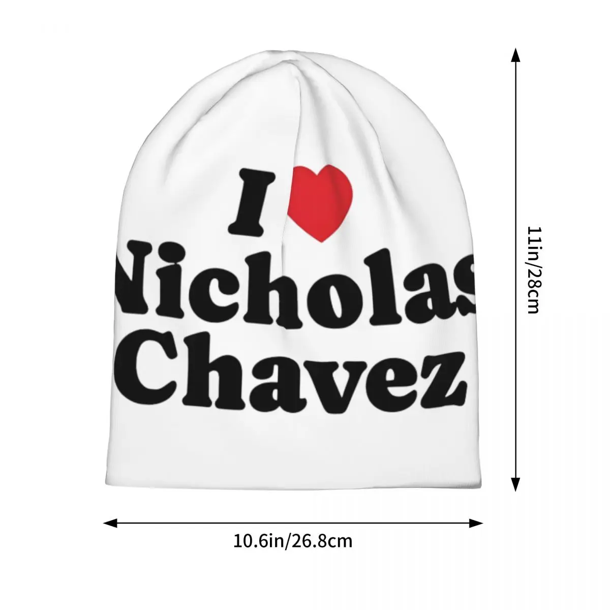 I Love Nicholas Chavez Bonnet Hat Hip Hop Street Skullies Beanies Hats for Men Women Warm Thermal Elastic Caps