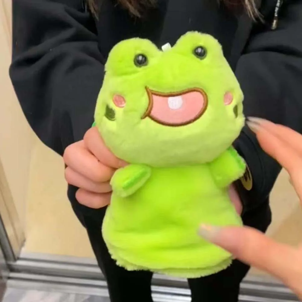 

2pcs/set Cute Frog Gift Bag Keychain Cartoon Animal PP Cotton Plush Gift Ring Box Furry Surprising Creative Doll Key Ring