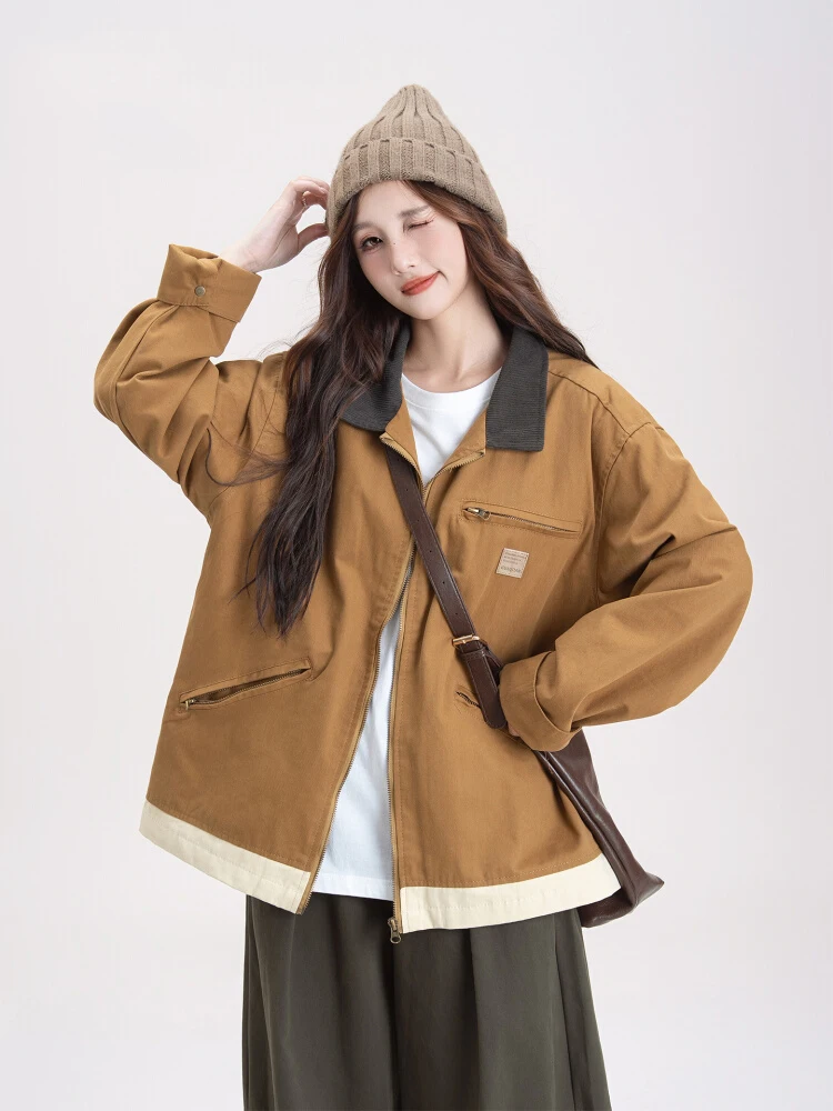 Slimming Design Casual Women's Jacket Spring Autumn 2026 New Style College Style Workwear Casual Top Zipper Decoration