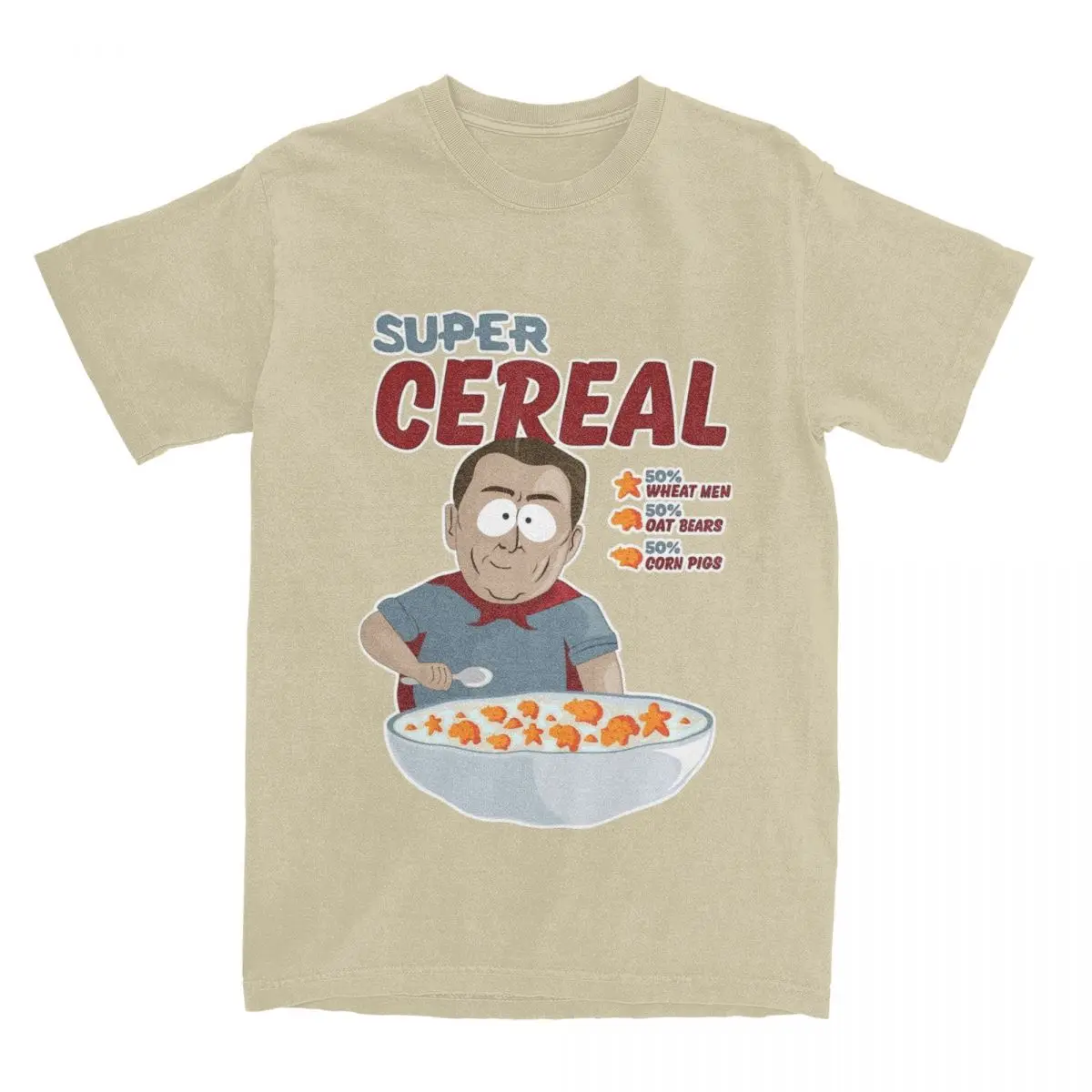 Men's T-Shirts Super Cereal Southpark Vintage 100% Cotton Tees Short Sleeve Al Gore Cartoon T Shirt Round Neck Clothes Big Size