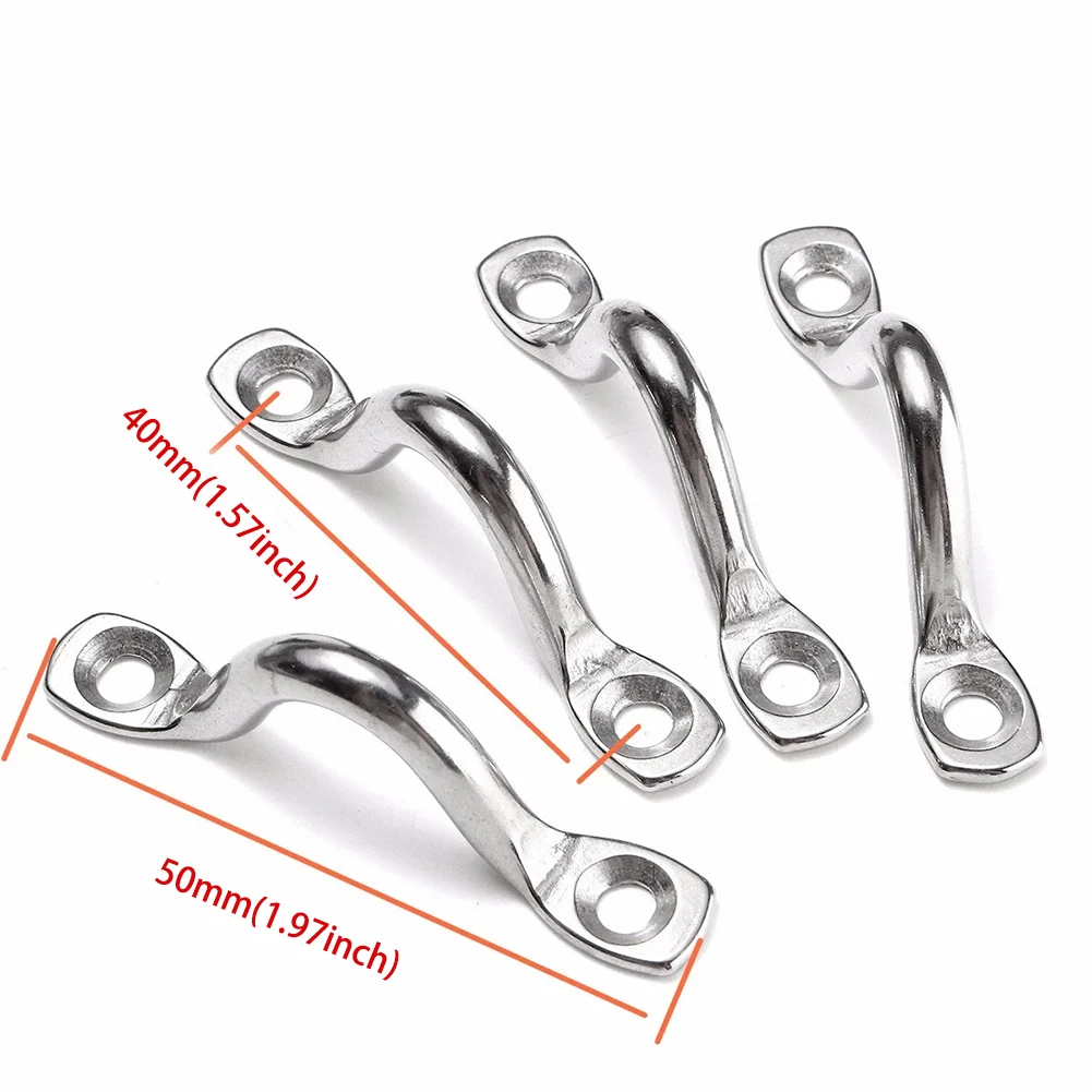 4Pcs 5mm Wire Eye Strap Boat Marine Tie Down Fender Hook Canopy Premium Marine Grade 316 Stainless Steel Wire Eye Straps