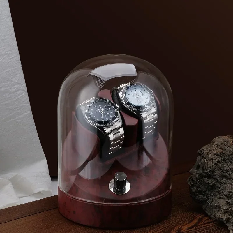 حامل مُنظِم صامت لساعة الدوران الأوتوماتيكي، ملحقات ساعات تبديل 5 سرعات مع غطاء بتصميم مضاد للمغناطيس