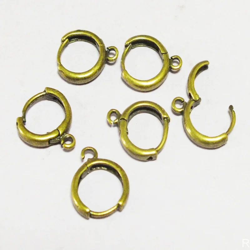 600piece/lot 12mm Antique Bronze Plated One-Touch Round Earwire Finding Earring hoop NICKEL FREE!!!