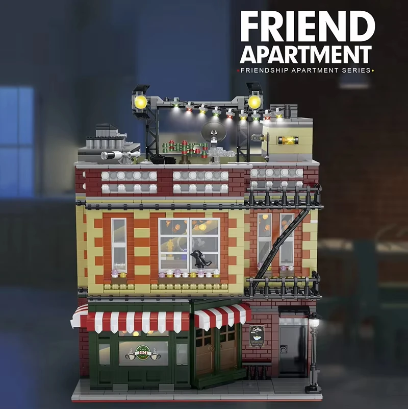 

4335pcs Central Perk Friended MOC Street View Modular House Building Blocks NO.89106 Creative Expert Downtown Diner Model Kit