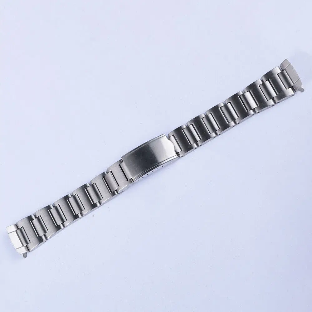 Correa de reloj curvada hueca de acero Vintage de 19mm, apta para SKX 6139-6002 6000 6001, reloj chrono