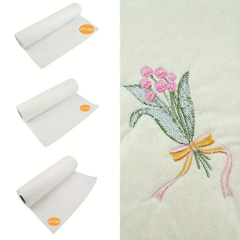 1 Roll Water Soluble Machine Embroidery Stabilizer Backing & Topping - Easy to Use, Tear-Awayachine Embroidery and Hand Sewing
