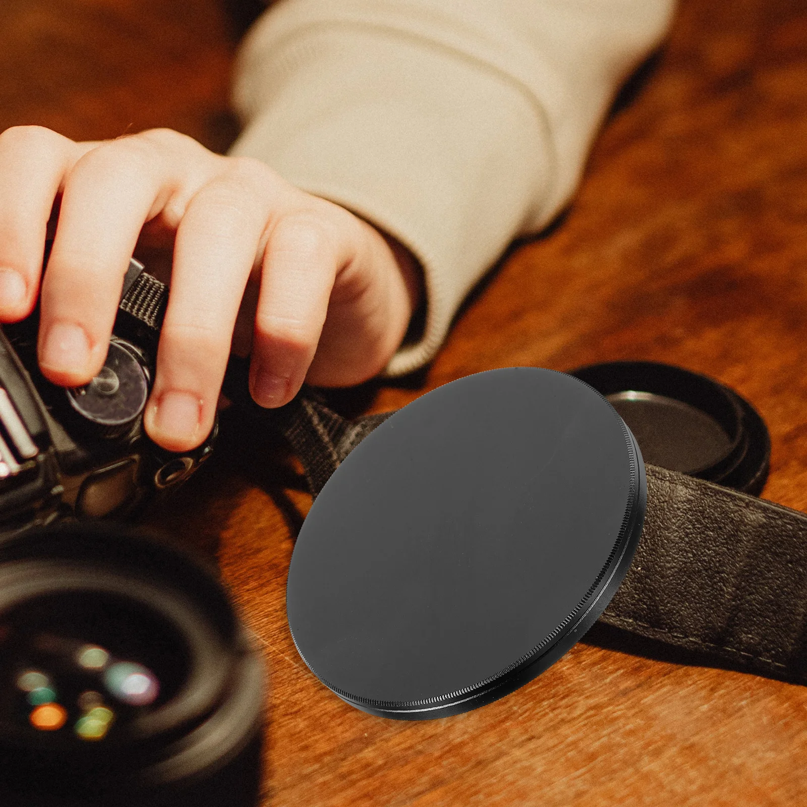 

77Mm Uv Protection Cap Metal Filter Stack Cover for Camera Lens Storage Case Scratch Resistant Compatible with 77Mm Filters