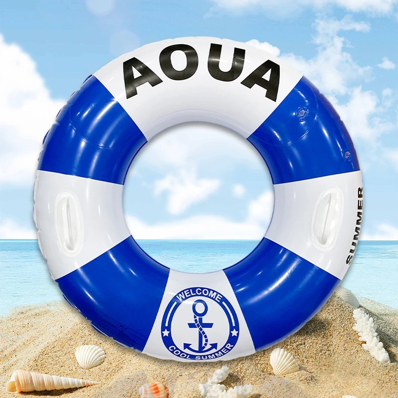 Double Airbags Striped Swimming Ring Handle Adult Underarm Life Jacket Outdoor Water Sports Flotation Adult Armhole Swim Float